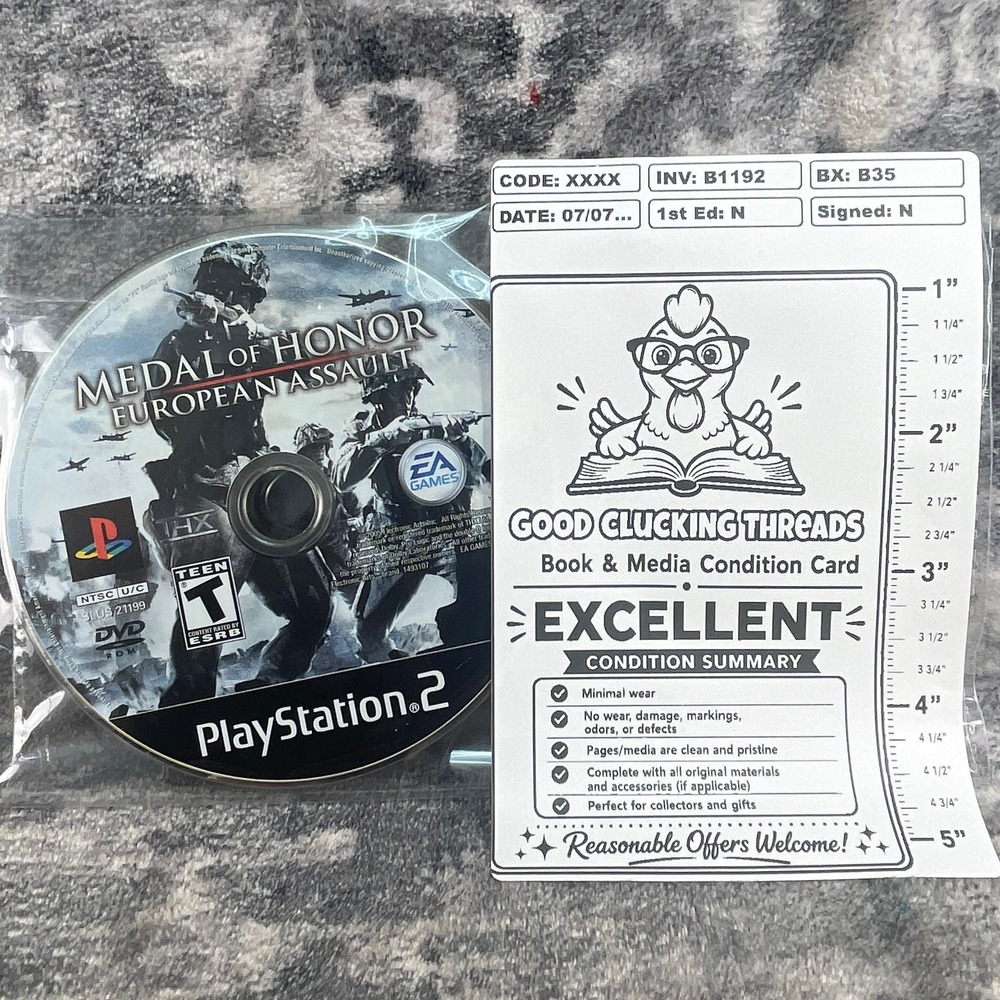 Medal of Honor European Assault PS2 PlayStation 2 EA 2005 WWII FPS Shooter Disc